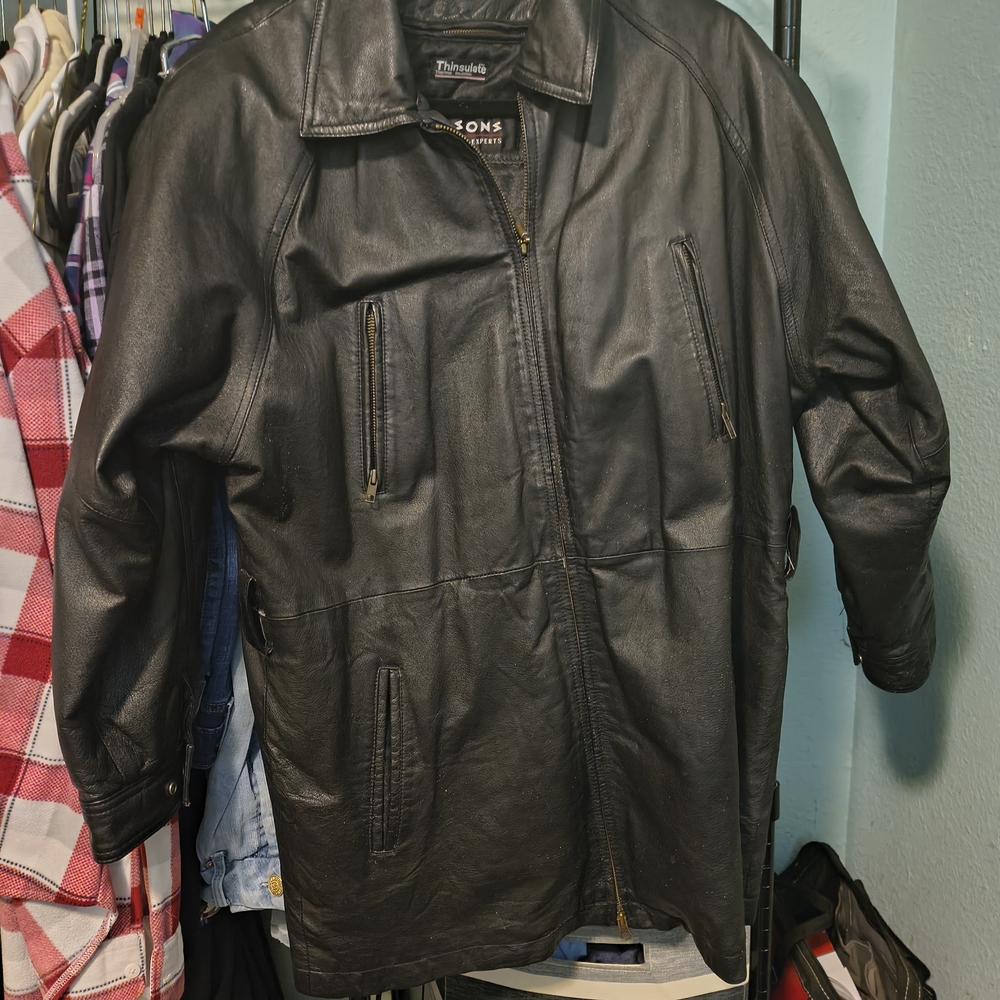 Thompson Black Leather Jacket for Men
